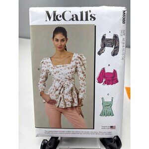 McCalls M8388 Sewing Pattern Top Size 6 8 10 12 14 Uncut